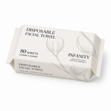 INFANITY Disposable Facial Towel 80 Sheets - 200mm x 200mm - Dry & Wet Use