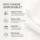 INFANITY Disposable Facial Towel 80 Sheets - 200mm x 200mm - Dry & Wet Use