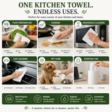 INFANITY Disposable Kitchen Towel 60 Sheets - Absorbent, Soft, Convenient, Reusable.