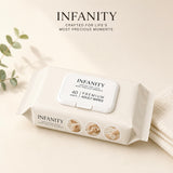 INFANITY Premium Adult Wipes 40 Sheets x 12 Packs - Soft, Gentle, Hypoallergenic, Moisturising, Fragrance-Free