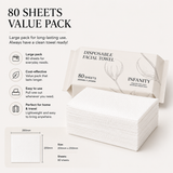 INFANITY Disposable Facial Towel 80 Sheets - 200mm x 200mm - Dry & Wet Use
