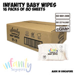 INFANITY Essential Baby Wipes - 16 Packs of 80 Sheets