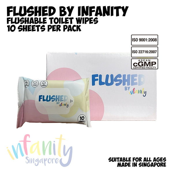 FLUSHED by Infanity - Flushable Toilet Wipes / Feminine Wipes / Biodegradable / Suitable for All Ages / 99.9% Water